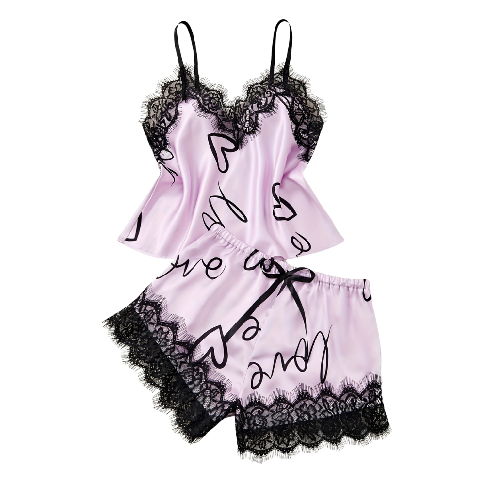 Lace Spaghetti Top Set Pajamas For Women