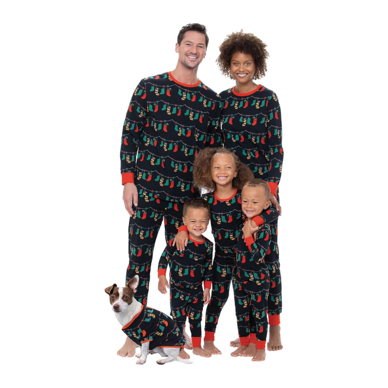 Family Christmas Socks Print Pajama Set-Original Pajamas