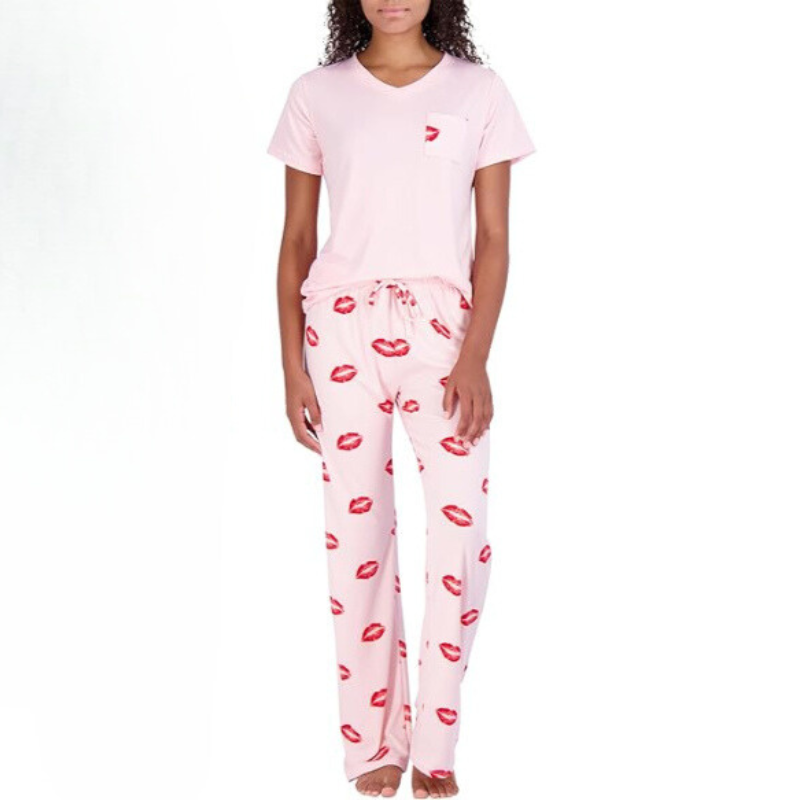 Short Sleeve Tops With Comfy Pants Set-Original Pajamas
