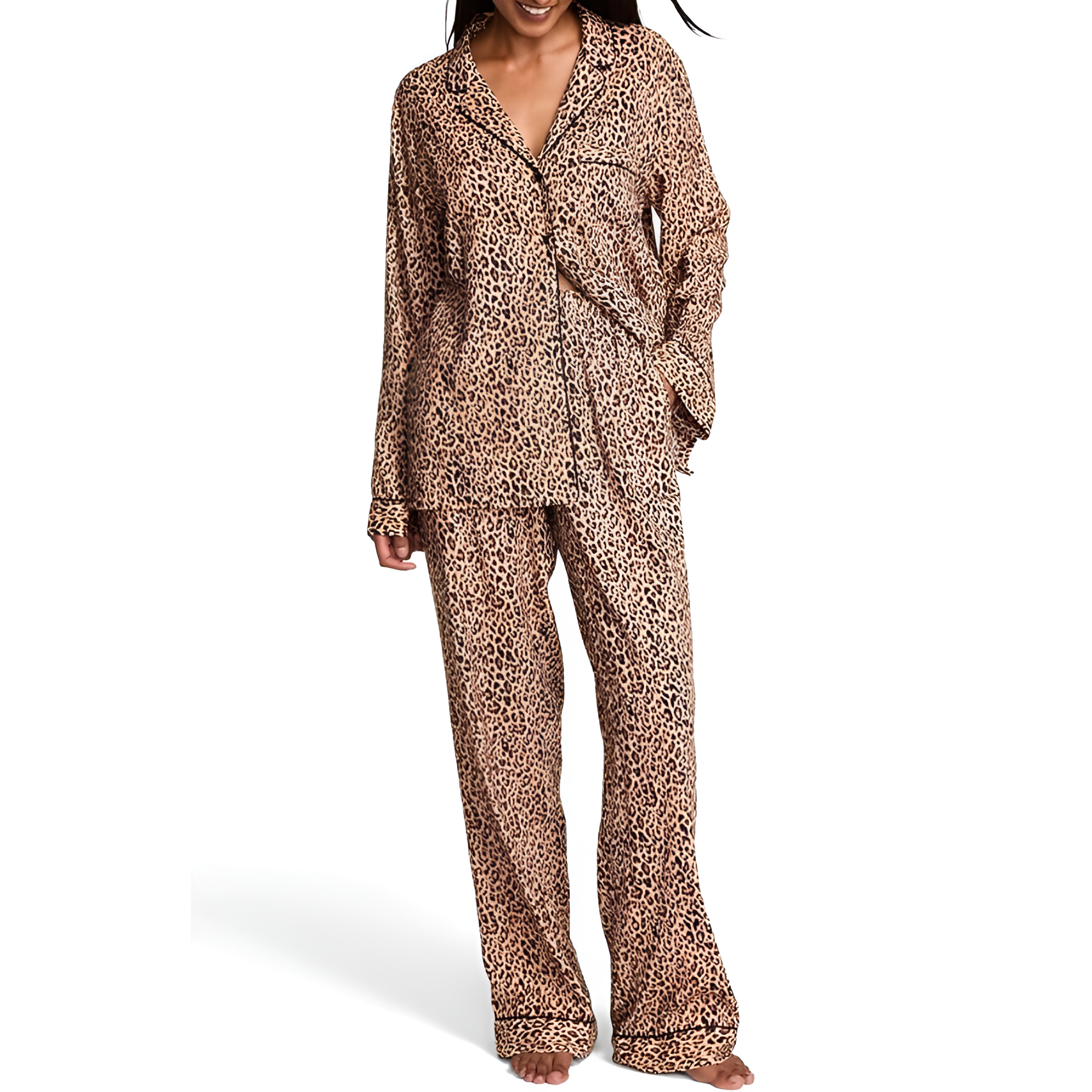 Long Sleeve Button Down Sleepwear Pajama Set