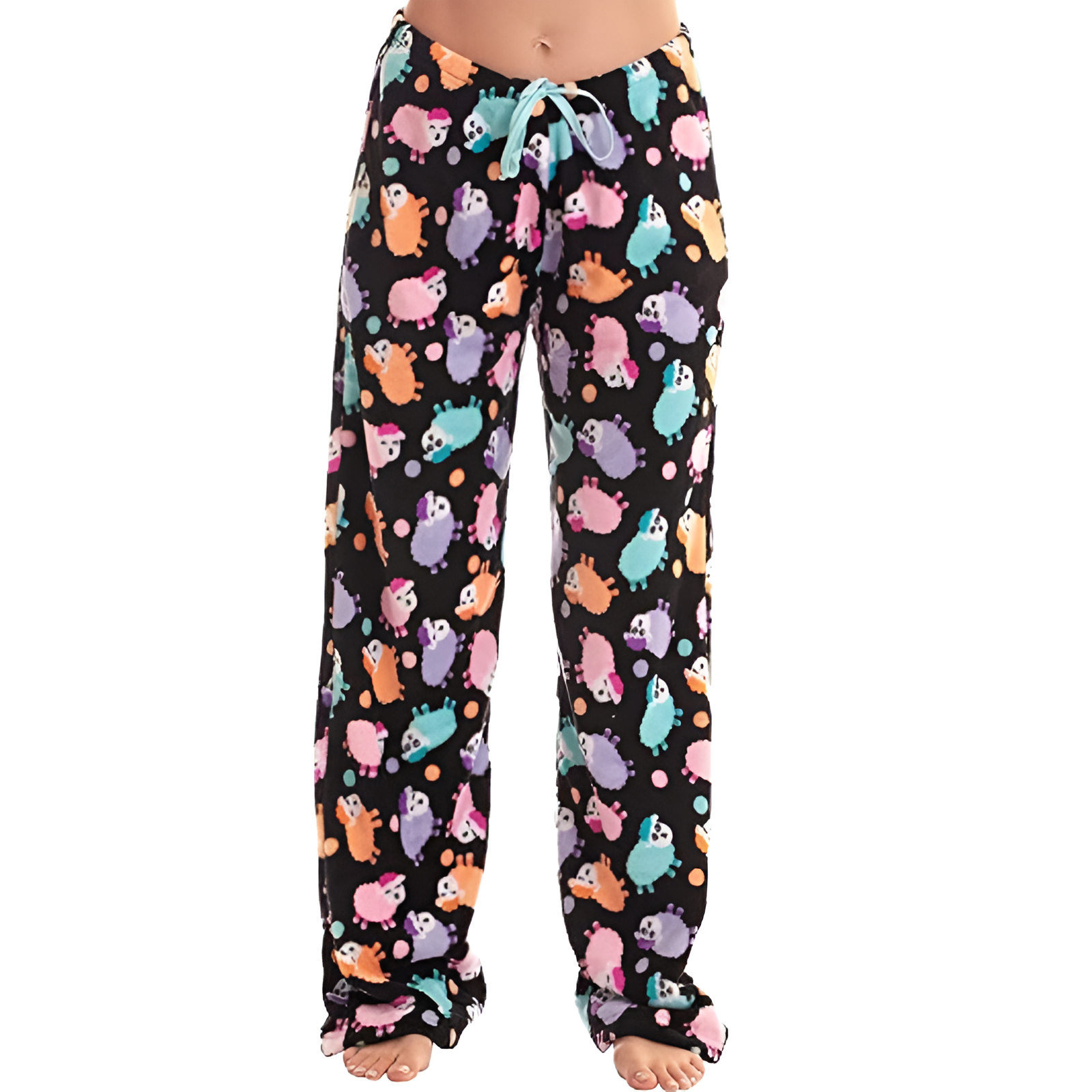 Plush Fleece Penguin Print Pajama Pants For Women