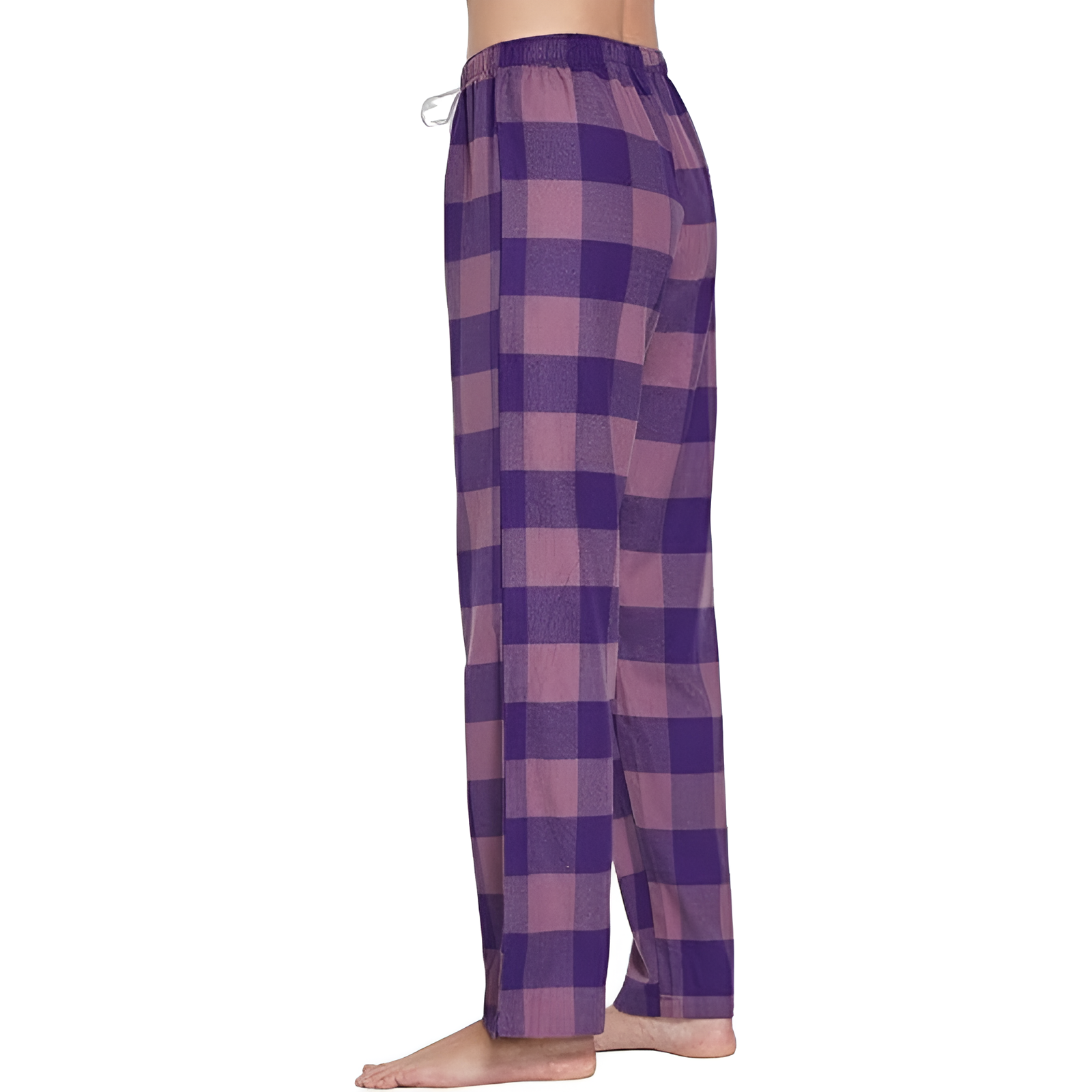 Flannel Plaid Pajama Pants With Drawstring For Women