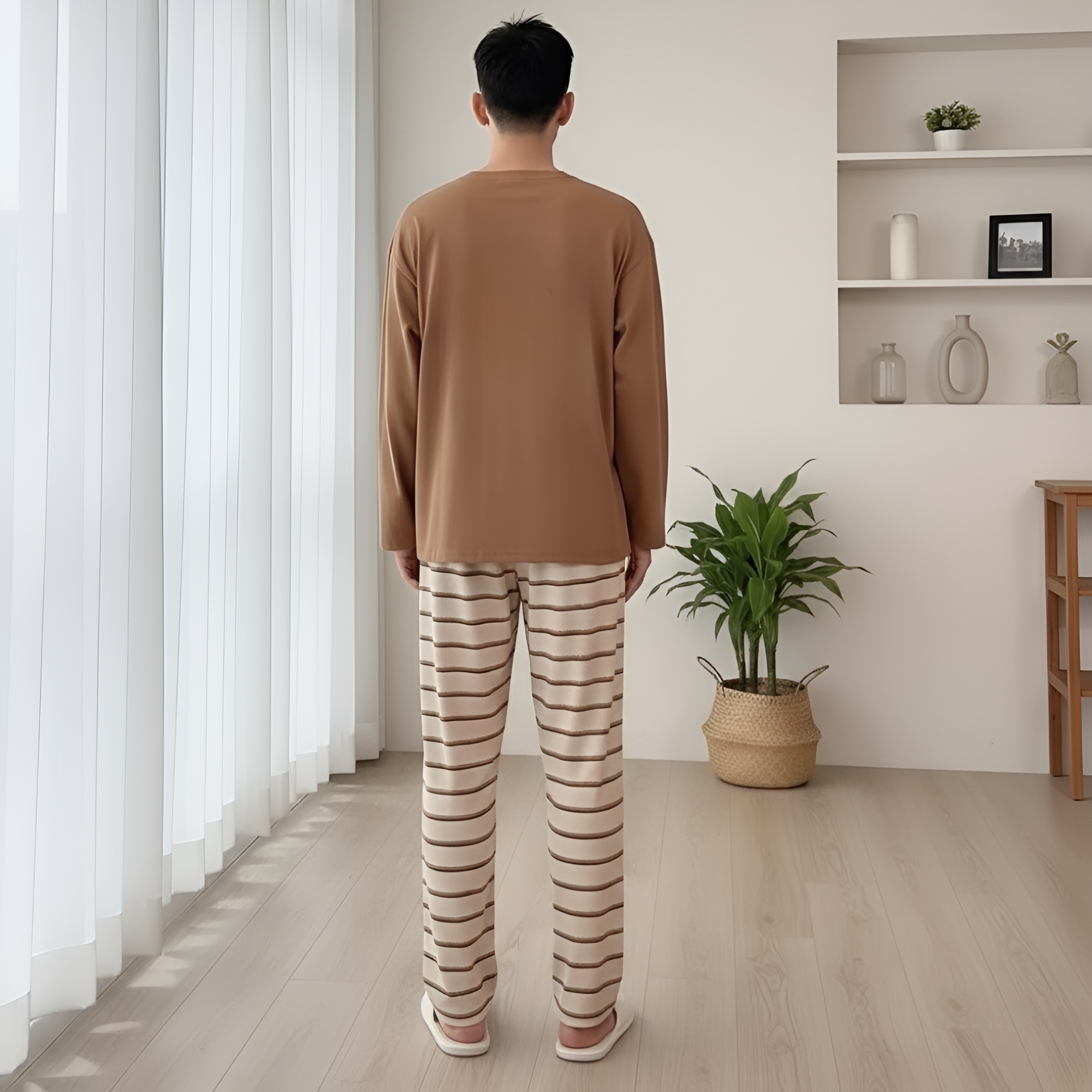 Print Women'S Long Sleeve Long Pants Or Men'S Long Sleeve Long Pants Set Men'S Set