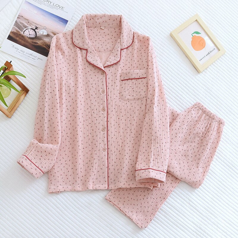 Long Sleeve Printed Women's 2 Piece Pajama Set-Original Pajamas