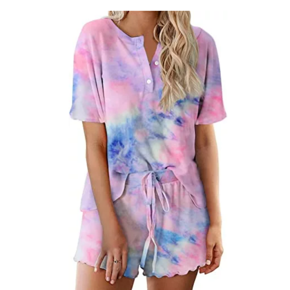 Tie Dye Sleepwear Pajamas Set For Women