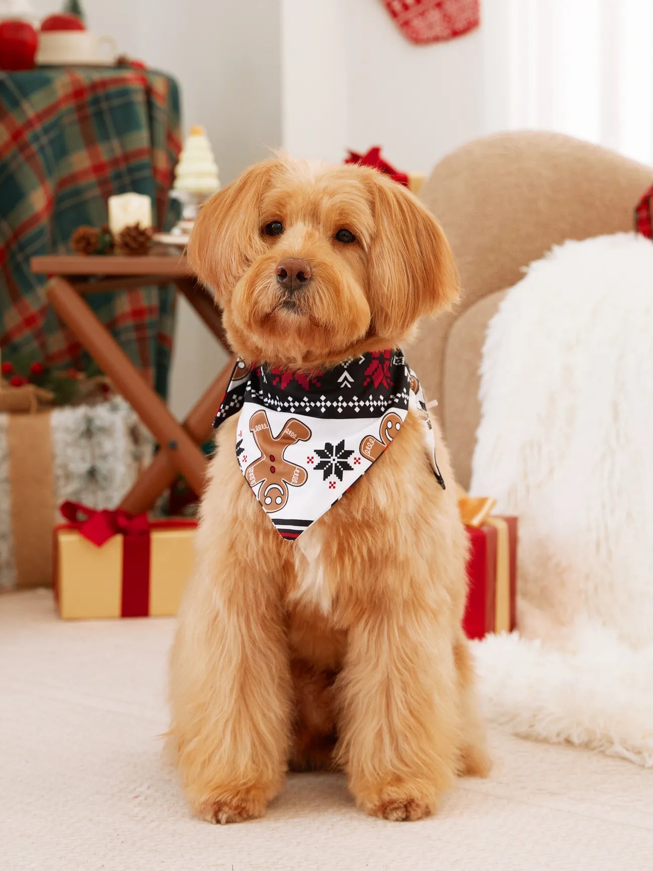 Family Matching Gingerbread And Letter Print Pajama Set With Pockets-Original Pajamas