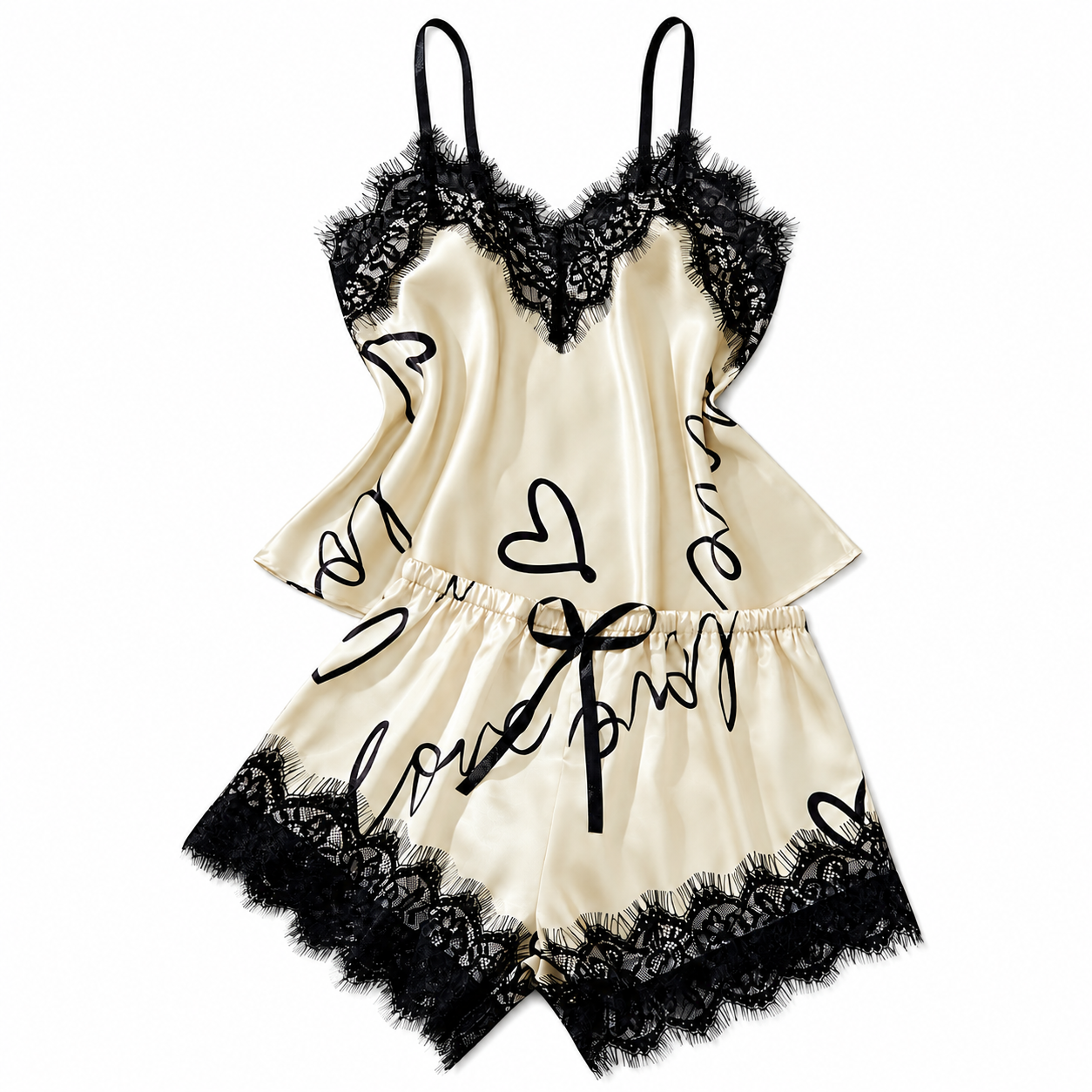 Lace Spaghetti Top Set Pajamas For Women