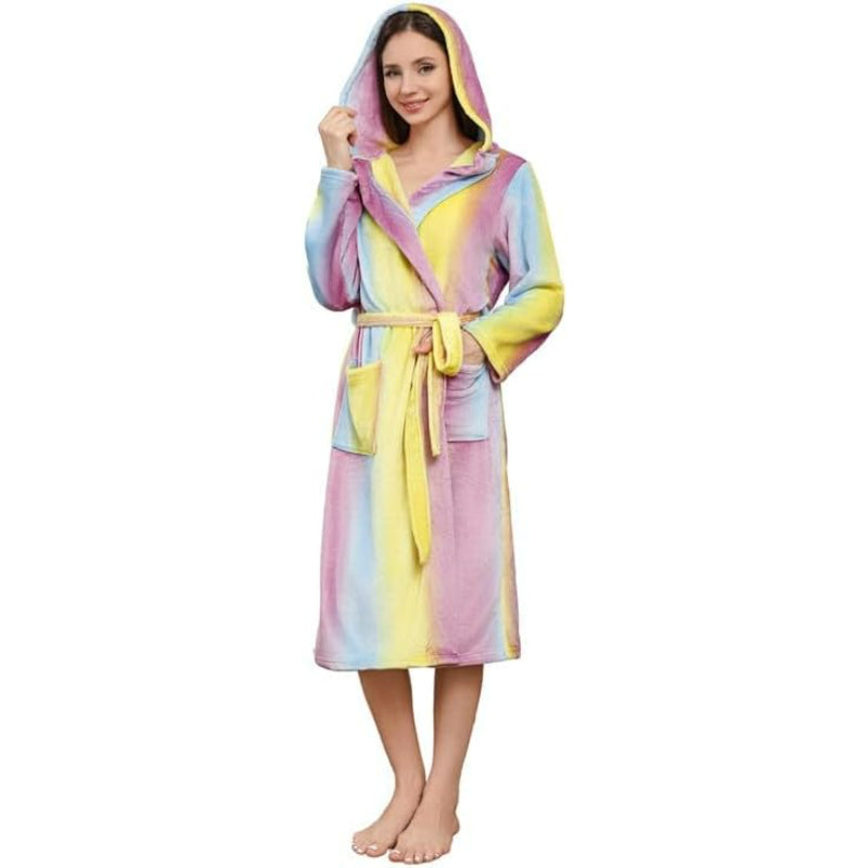 Long Hooded Fleece Bathrobe-Original Pajamas