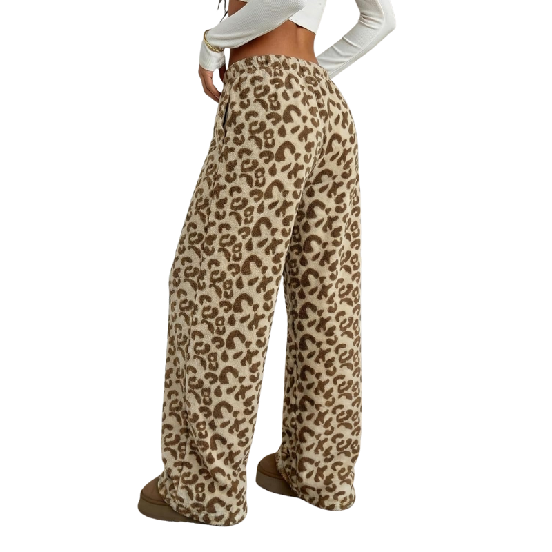 Fuzzy Plush Pajama Pants With Drawstring