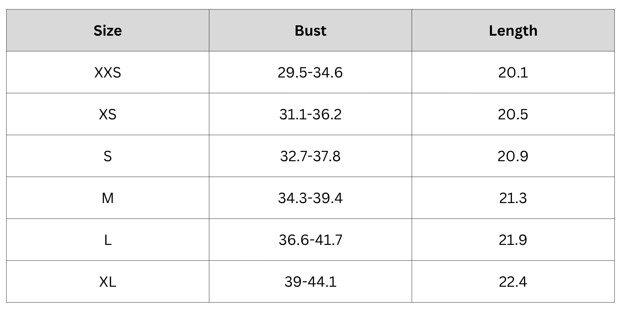 Size Chart