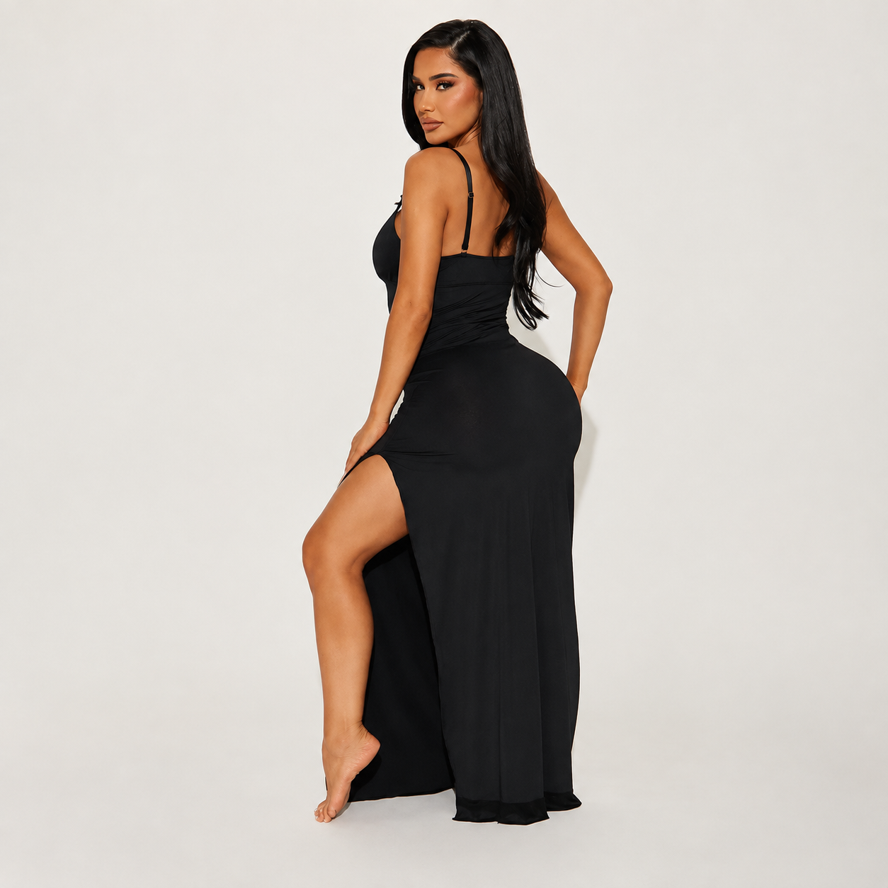 Sleeveless Lace Trim Maxi Nightgown For Women