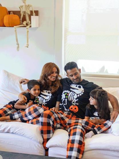 Halloween Family Matching Glow In The Dark Dinosaur Design Pajama Set-Original Pajamas