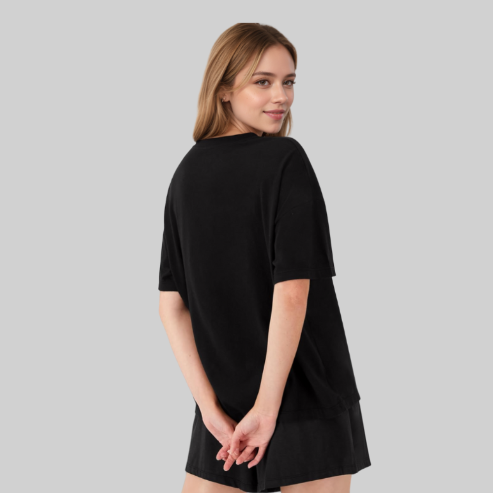 2 Piece Lounge Set With Supersoft Boxy T Shirt And Shorts