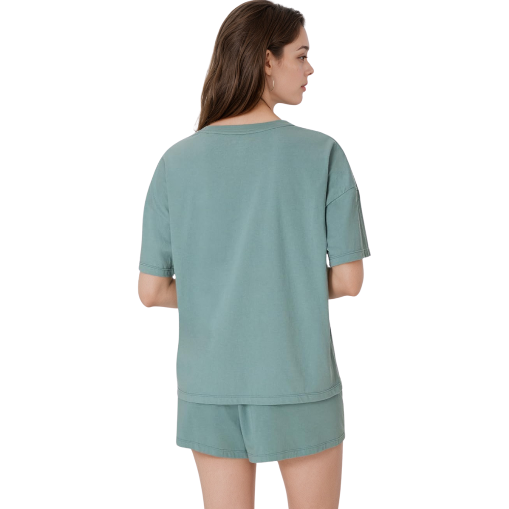 Women 2 Piece Lounge Set T Shirt And Sleep Shorts