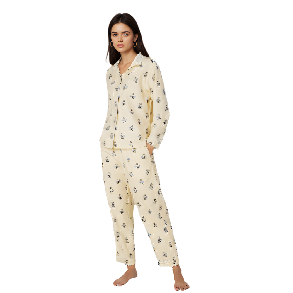 Vintage Christmas Flannel Pajama Set For Women