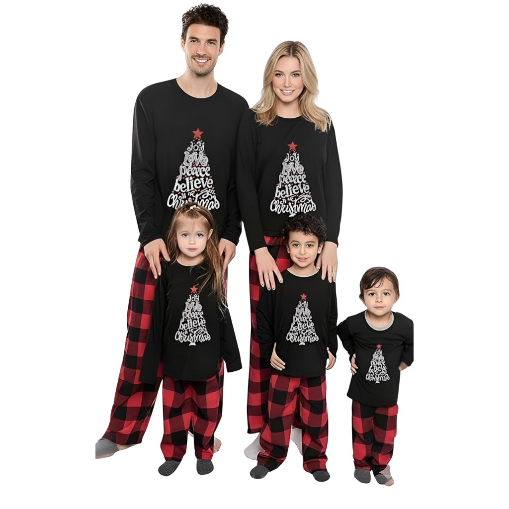 Christmas Themed Printed Family Matching Pajama Set