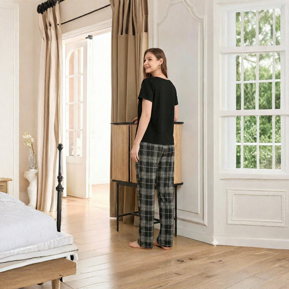 Two Piece Printed Matching Pajama Set For Couple