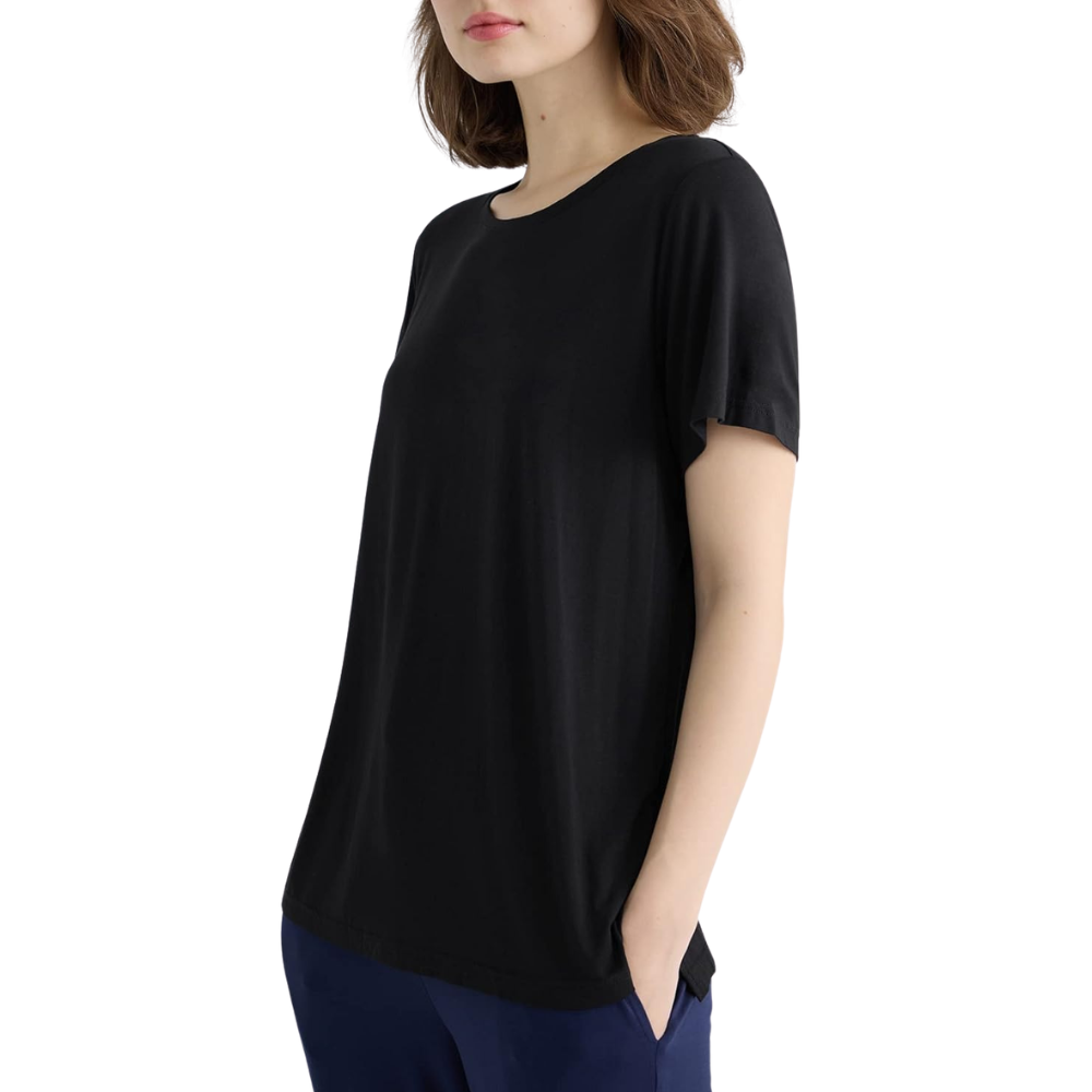 Short Sleeve Solid Pajama T Shirt For Women