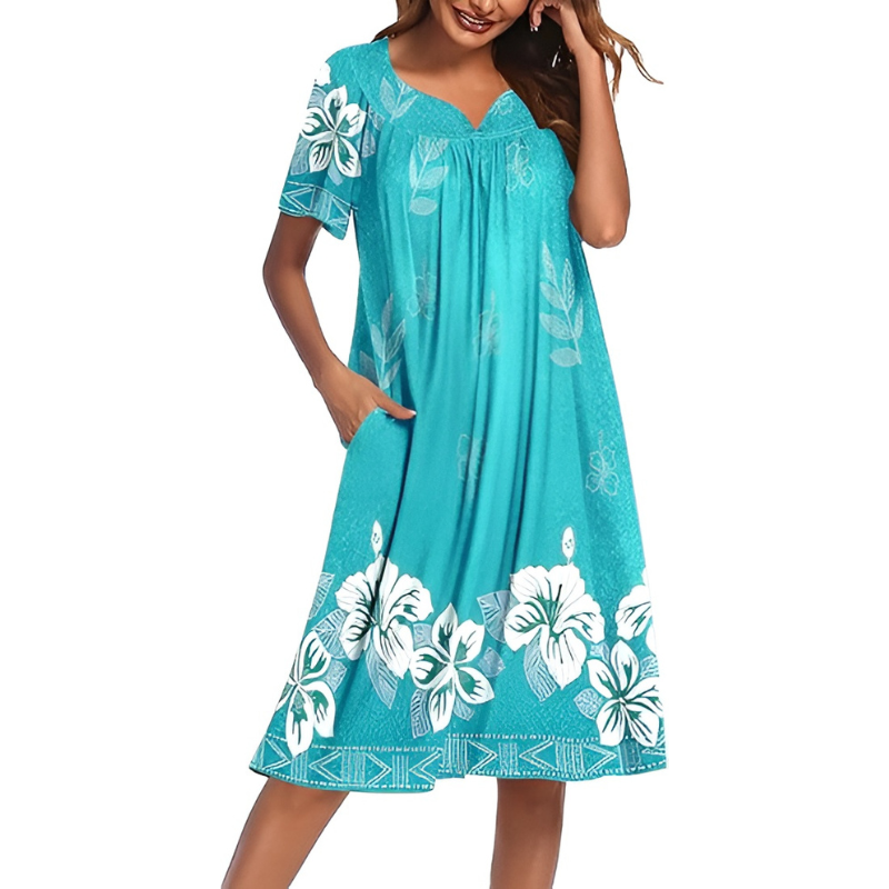Casual House Dress And Lounge Wear With Pockets For Women