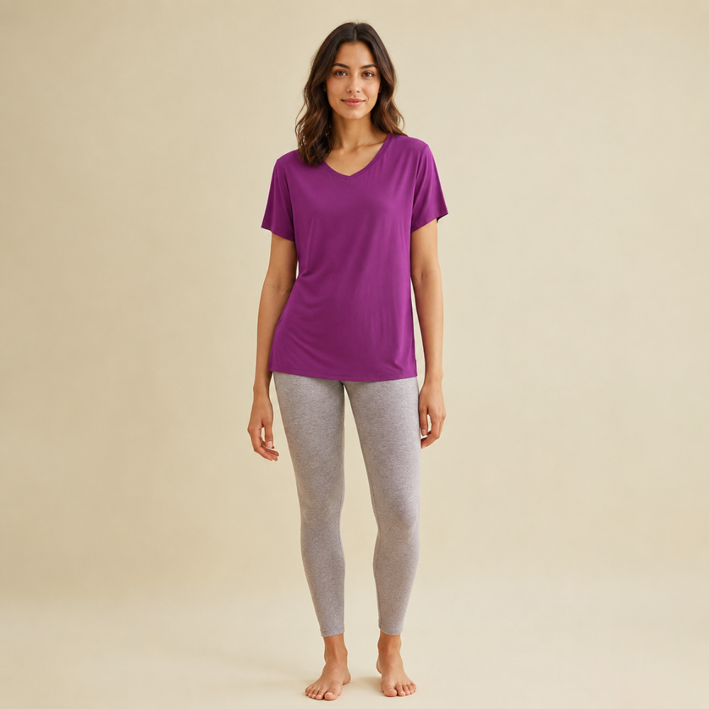 Women V Style Short Sleeve Pajamas Top