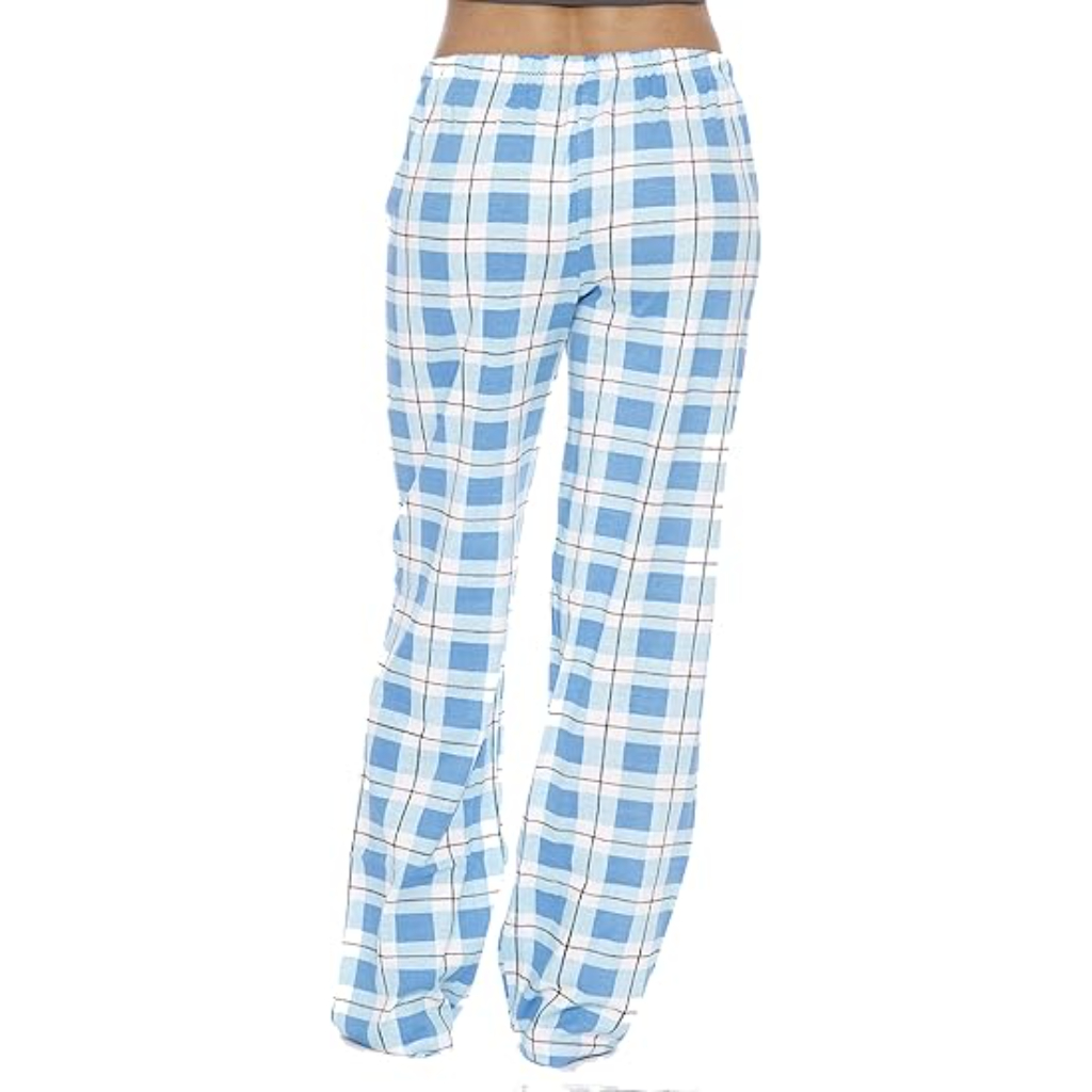 Plush Pajama Pants For Night Wear With Buffalo Plaid For Women