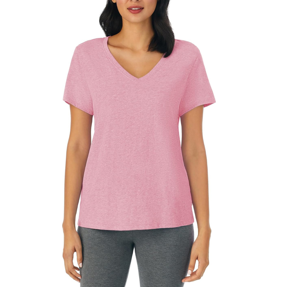 Cotton Knit V Style Sleep Shirt Pajama Top