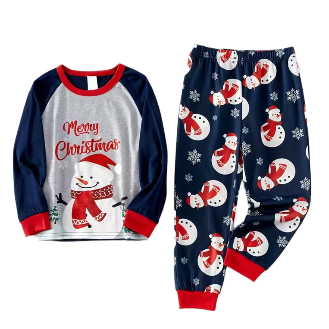 Snowman Graphic and Letter Print Family Matching Pajama Sets