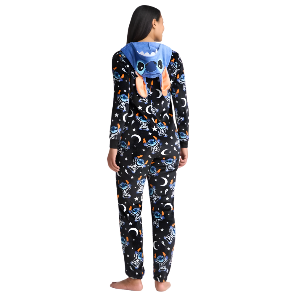 Graphic Union Suit With Character Print And Hood For Women