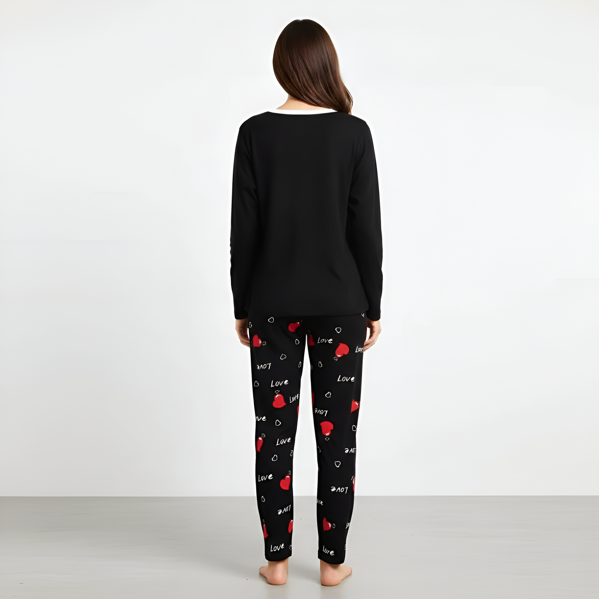 Matching Print Pajama Top Pants Set For Couples