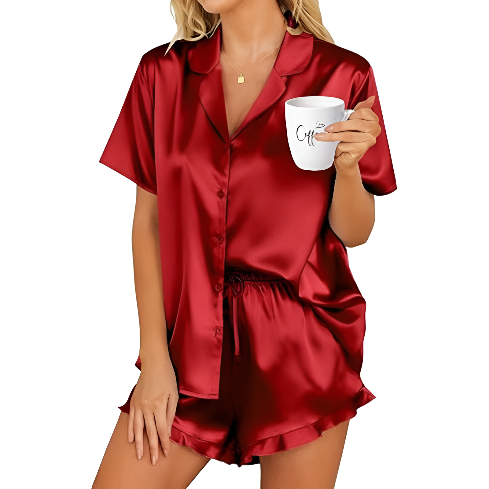 Pink Leopard Satin Pajama Set