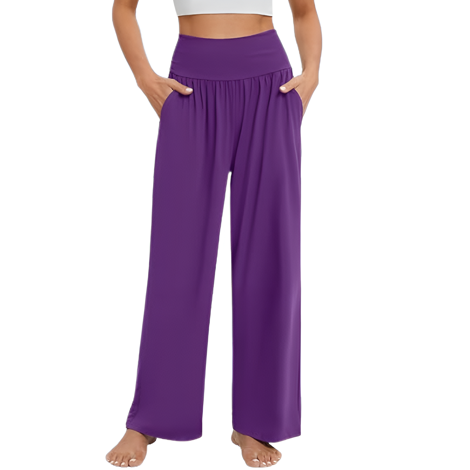 Wide Lounge Yoga Pajama Pants With Pockets