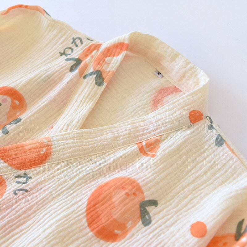 Printed Japanese Style Kimono Ladies Night Suit-Original Pajamas