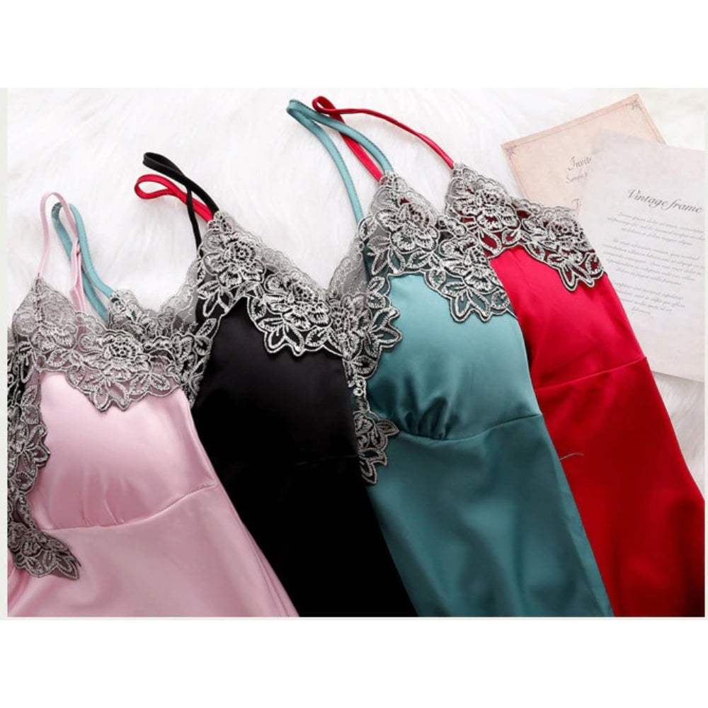 Women Gown Set V-Neck Nighties Wear-Original Pajamas