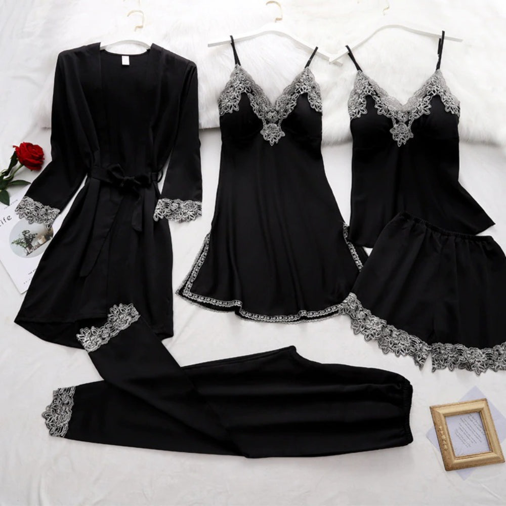 Women Gown Set V-Neck Nighties Wear-Original Pajamas