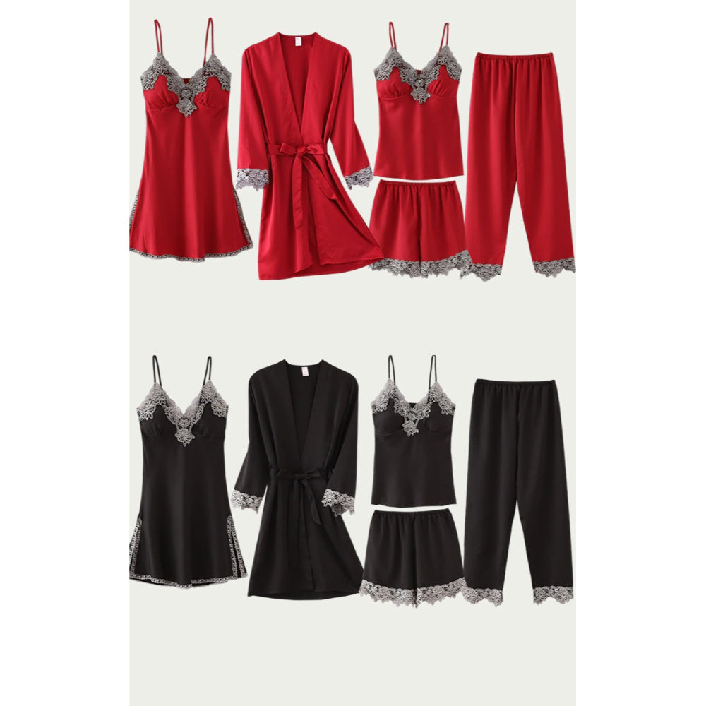 Women Gown Set V-Neck Nighties Wear-Original Pajamas