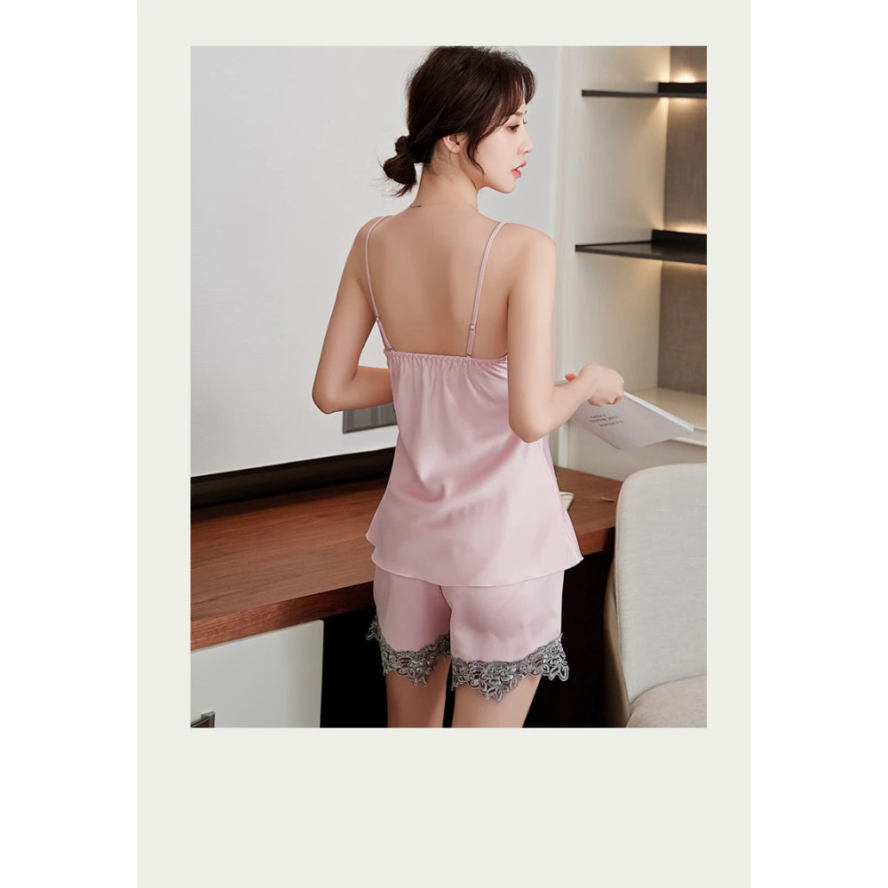 Women Gown Set V-Neck Nighties Wear-Original Pajamas