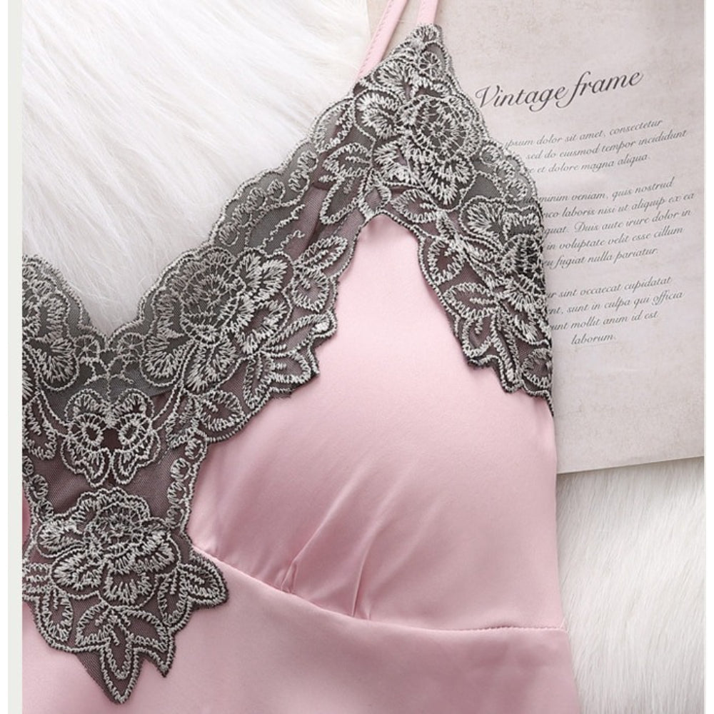 Women Gown Set V-Neck Nighties Wear-Original Pajamas