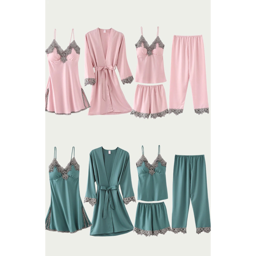 Women Gown Set V-Neck Nighties Wear-Original Pajamas
