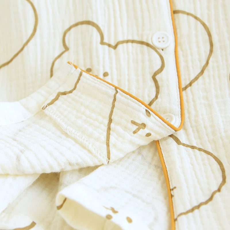 Women's Bear Design Shorts Sleeves 2-Piece Pajama set-Original Pajamas