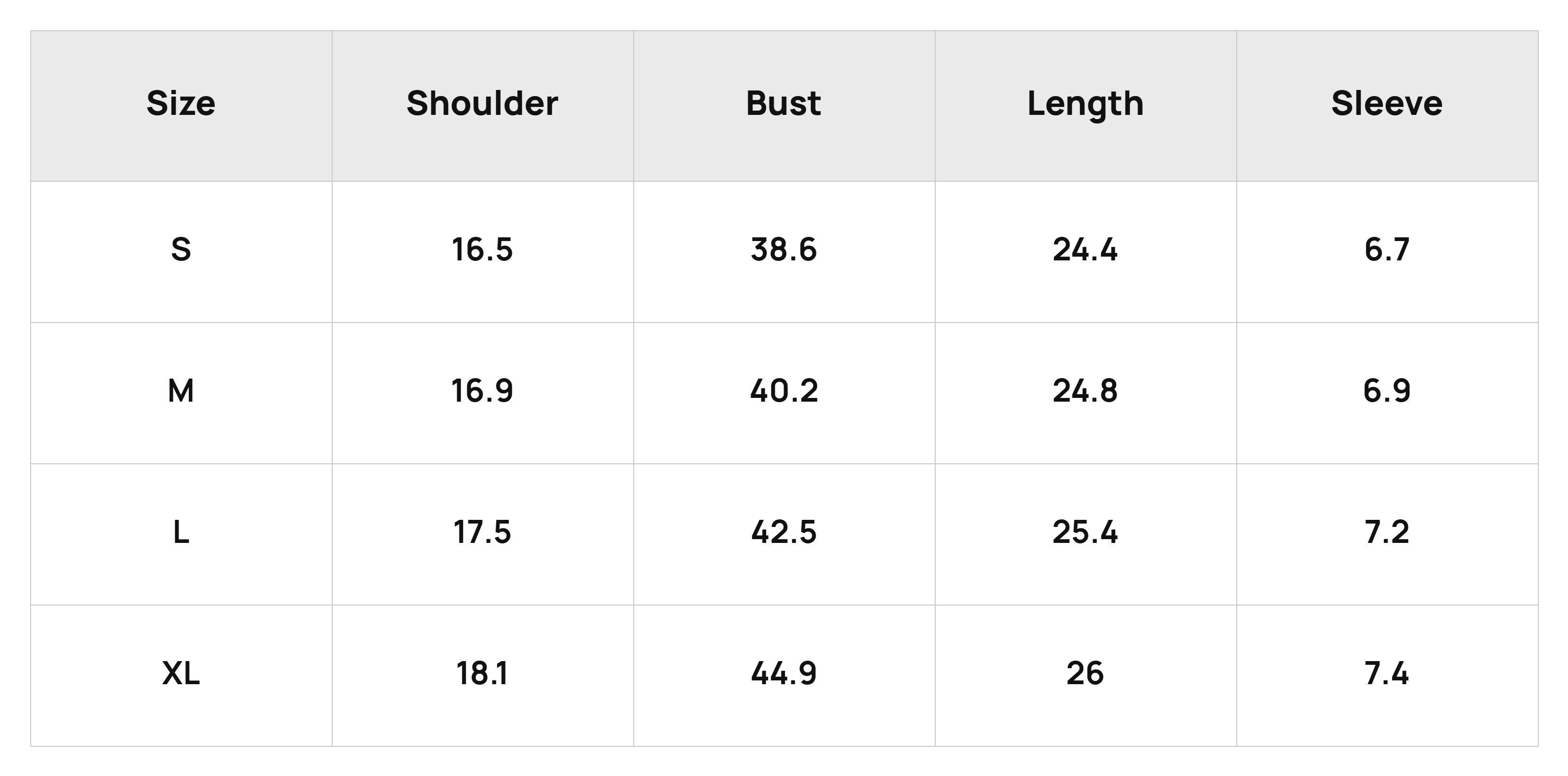 Size Chart