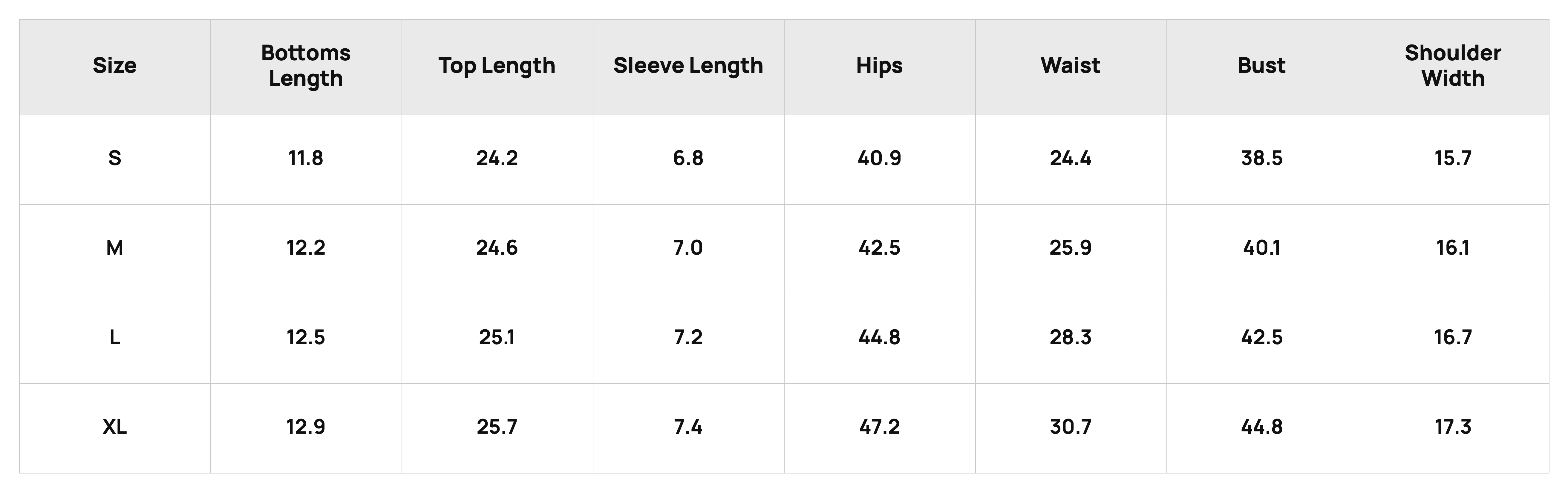 Size Chart