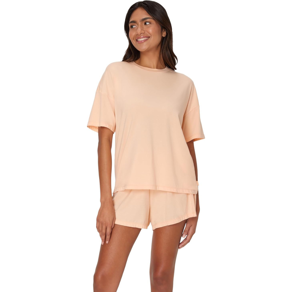 Women 2 Piece Lounge Set T Shirt And Sleep Shorts