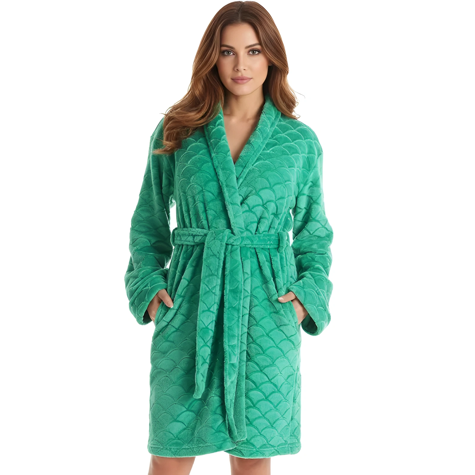 Kimono Design Bath Robe With Adjustable Belt For Women
