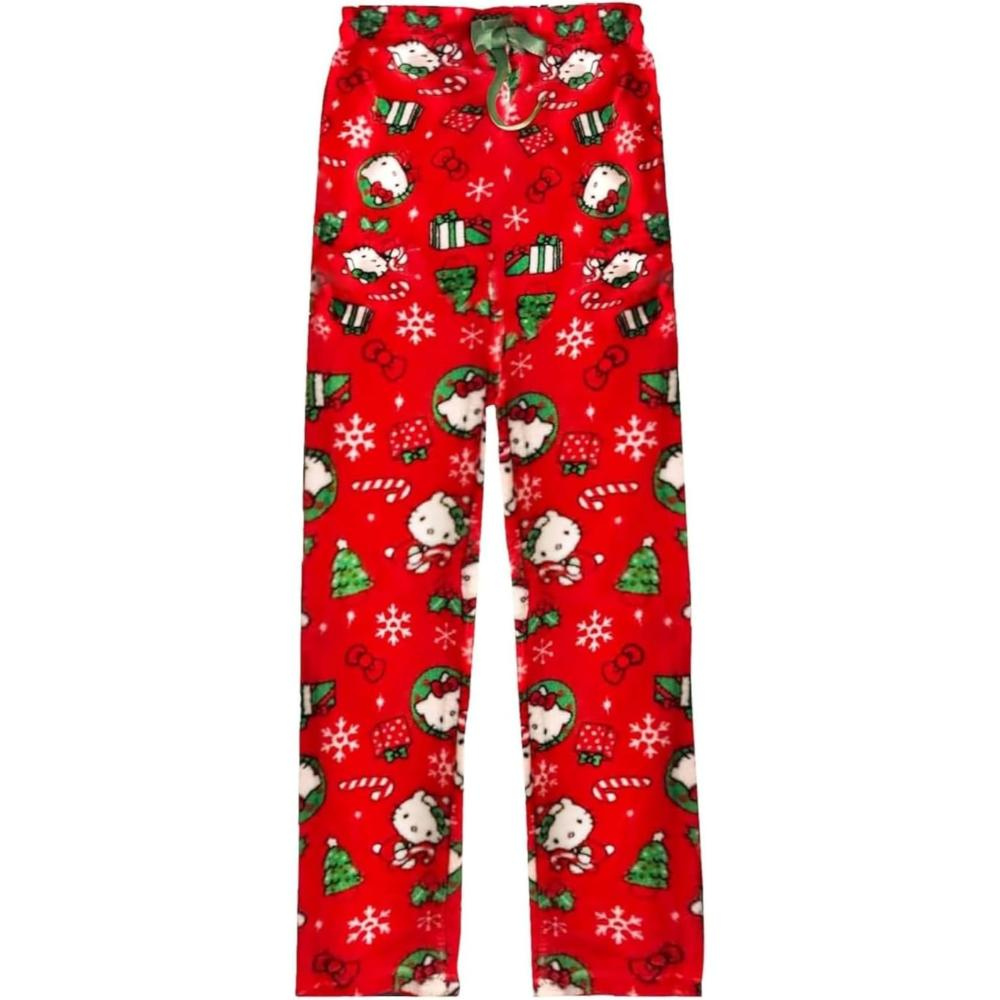 Cartoon Cat Print Pajama Pants