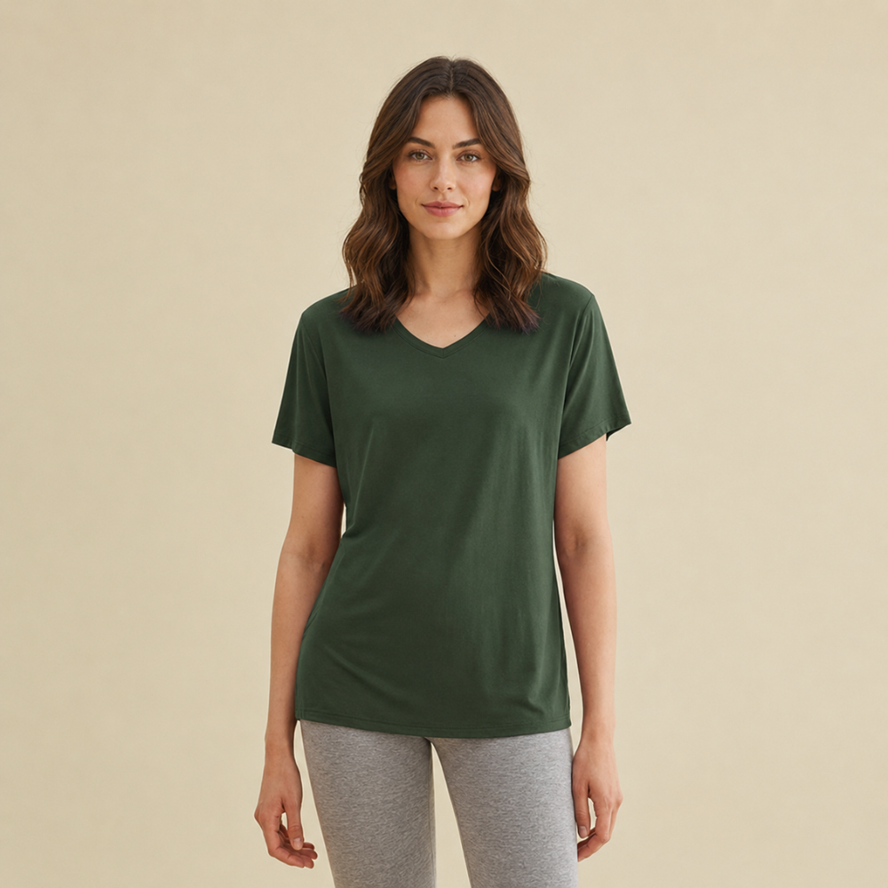 Women V Style Short Sleeve Pajamas Top