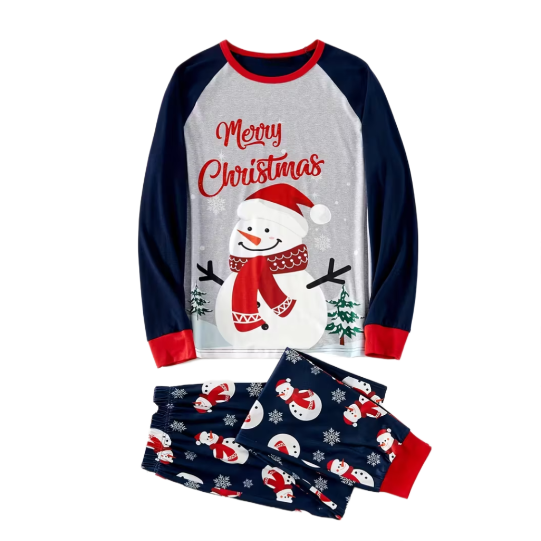 Snowman Graphic and Letter Print Family Matching Pajama Sets