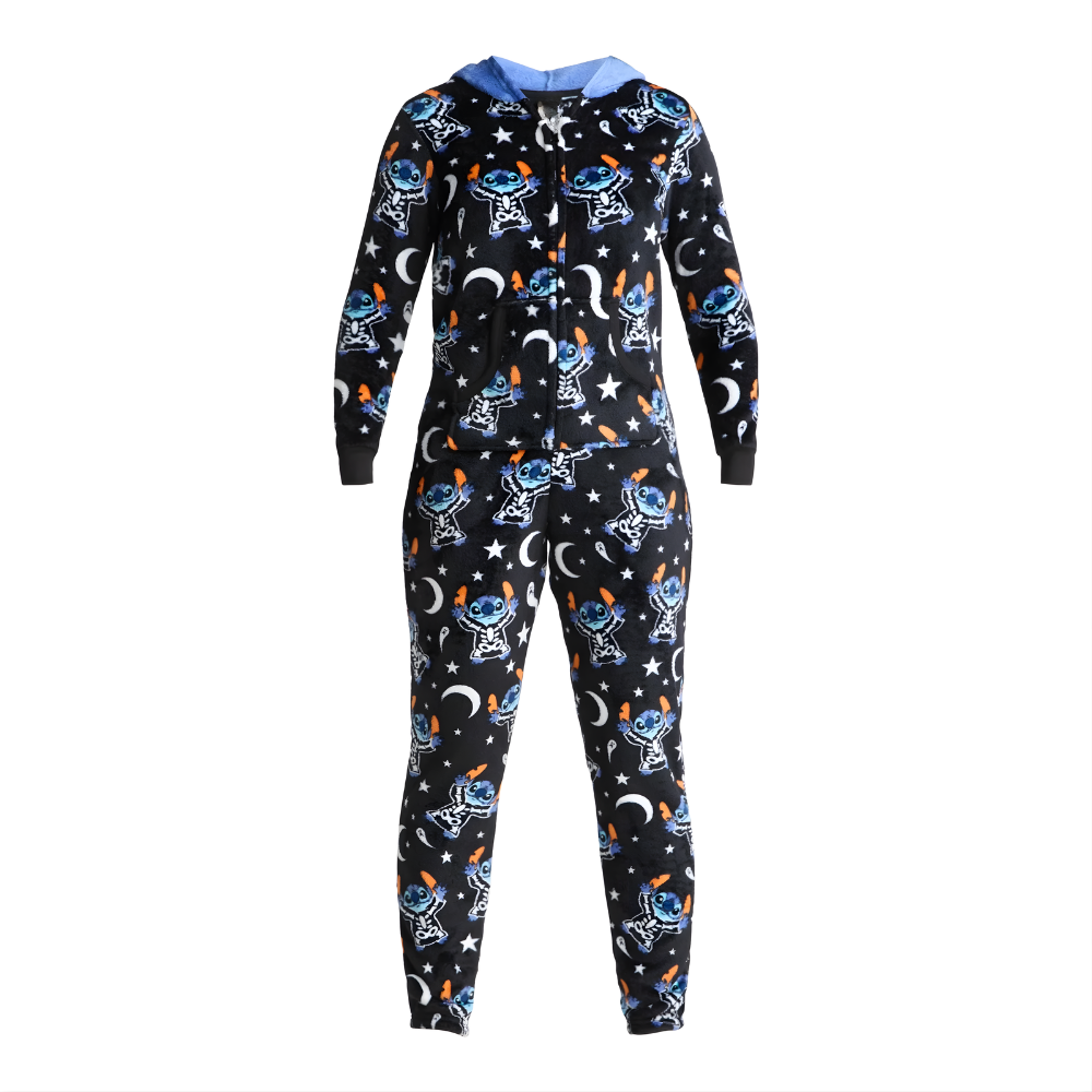 Graphic Union Suit With Character Print And Hood For Women