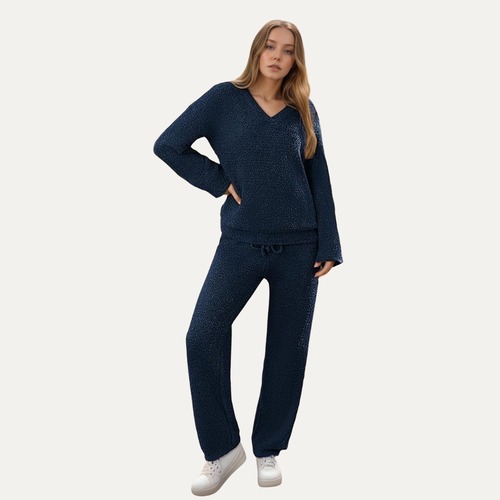 2 Pieces Fuzzy Fleece Pajama Set For Women