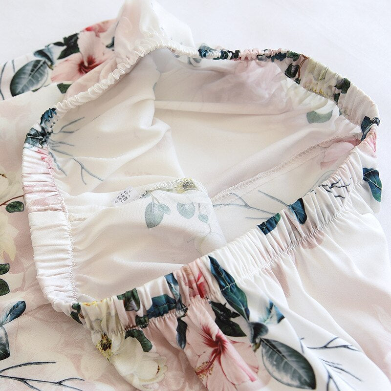 Women's Satin Chiffon Kimono 2 Piece Set-Original Pajamas