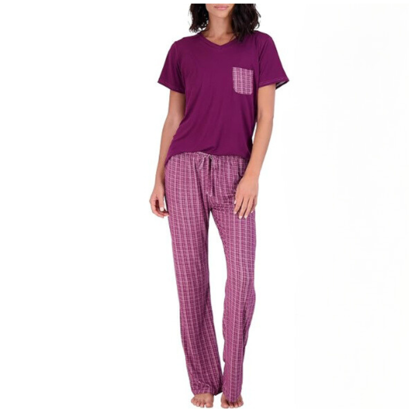 Short Sleeve Top With Comfy Pants Set-Original Pajamas